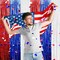 6 Pack White Blue Red Foil Fringe Curtain Backdrop, 3.28Ft x 6.6Ft Metallic Tinsel Foil Fringe Streamer Curtains